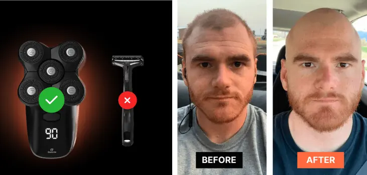 Top Head Shaver before/ after